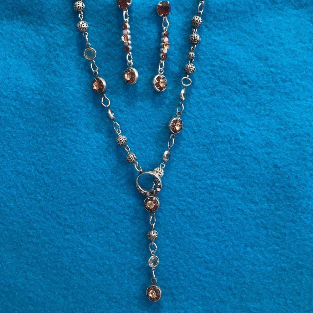 Lariat Necklace and Earrings Set